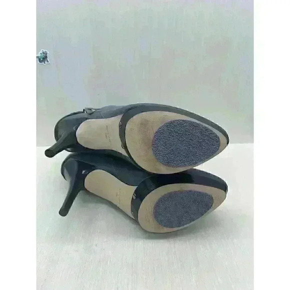 Nine West Matinee Women's Grey Leather High Heel Ankle Boots Fold Over Size 7.5M - Picture 10 of 11